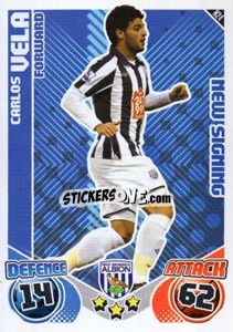 Sticker Carlos Vela - English Premier League 2010-2011. Match Attax Extra
 - Topps