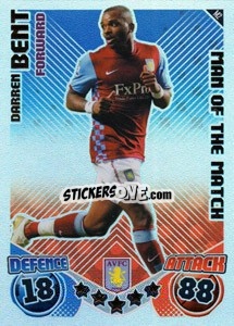 Cromo Darren Bent - English Premier League 2010-2011. Match Attax Extra
 - Topps