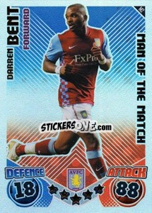 Sticker Darren Bent - English Premier League 2010-2011. Match Attax Extra
 n. M2 - Topps