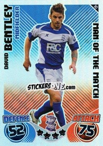 Sticker David Bentley - English Premier League 2010-2011. Match Attax Extra
 - Topps