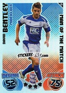 Sticker David Bentley - English Premier League 2010-2011. Match Attax Extra
 n. M3 - Topps
