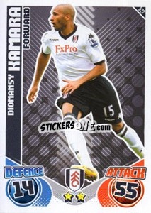 Sticker Diomansy Kamara - English Premier League 2010-2011. Match Attax Extra
 n. U22 - Topps