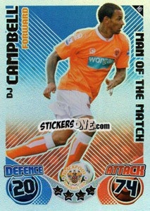Sticker DJ Campbell - English Premier League 2010-2011. Match Attax Extra
 - Topps