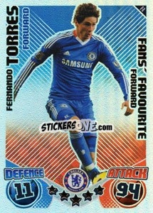 Sticker Fernando Torres - English Premier League 2010-2011. Match Attax Extra
 n. F4 - Topps