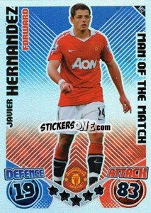 Sticker Javier Hernandez - English Premier League 2010-2011. Match Attax Extra
 n. M12 - Topps