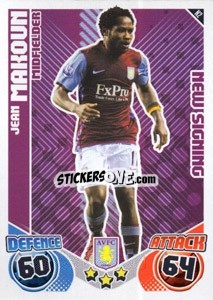Sticker Jean Makoun - English Premier League 2010-2011. Match Attax Extra
 n. N2 - Topps