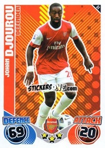Sticker Johan Djourou - English Premier League 2010-2011. Match Attax Extra
 n. U4 - Topps