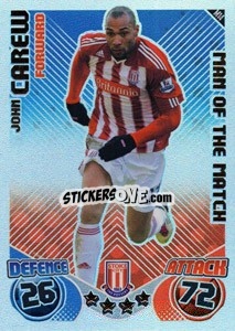 Sticker John Carew - English Premier League 2010-2011. Match Attax Extra
 - Topps