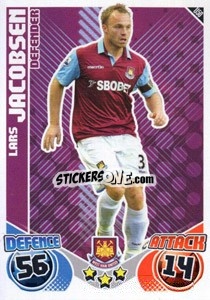Sticker Lars Jacobsen - English Premier League 2010-2011. Match Attax Extra
 - Topps