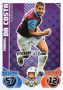 Sticker Manuel Da Costa - English Premier League 2010-2011. Match Attax Extra
 - Topps