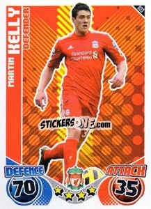 Sticker Martin Kelly - English Premier League 2010-2011. Match Attax Extra
 - Topps
