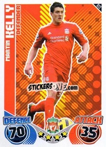 Sticker Martin Kelly - English Premier League 2010-2011. Match Attax Extra
 n. U23 - Topps