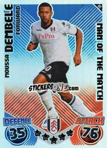 Sticker Mousa Dembele - English Premier League 2010-2011. Match Attax Extra
 n. M9 - Topps