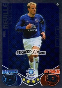 Sticker Phil Neville - English Premier League 2010-2011. Match Attax Extra
 - Topps