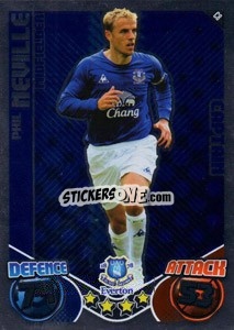 Sticker Phil Neville - English Premier League 2010-2011. Match Attax Extra
 n. C8 - Topps