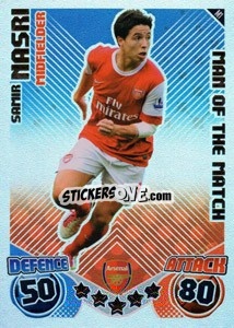 Sticker Samir Nasri - English Premier League 2010-2011. Match Attax Extra
 n. M1 - Topps