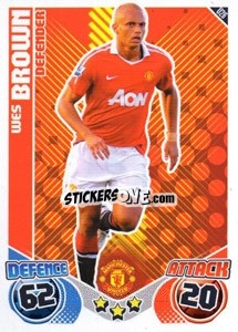 Sticker Wes Brown - English Premier League 2010-2011. Match Attax Extra
 n. U26 - Topps