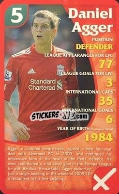 Sticker Daniel Agger - Liverpool 2011-2012
 n. 4 - Top Trumps