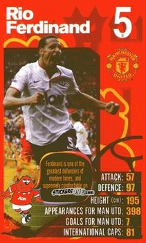 Sticker Rio Ferdinand - Manchester United 2012-2013
 n. 25 - Top Trumps