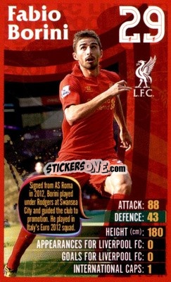 Sticker Fabio Borini -  Liverpool 2012-2013
 - Top Trumps
