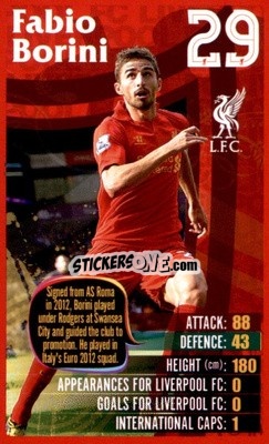 Sticker Fabio Borini -  Liverpool 2012-2013
 n. 17 - Top Trumps