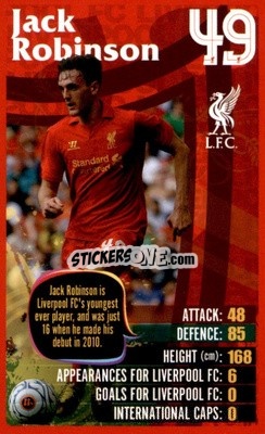Cromo Jack Robinson -  Liverpool 2012-2013
 n. 24 - Top Trumps