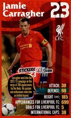 Sticker Jamie Carragher -  Liverpool 2012-2013
 n. 14 - Top Trumps