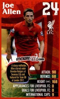 Sticker Joe Allen -  Liverpool 2012-2013
 n. 15 - Top Trumps