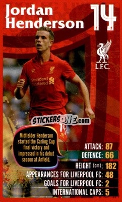 Sticker Jordan Henderson -  Liverpool 2012-2013
 - Top Trumps