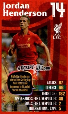 Sticker Jordan Henderson -  Liverpool 2012-2013
 n. 10 - Top Trumps