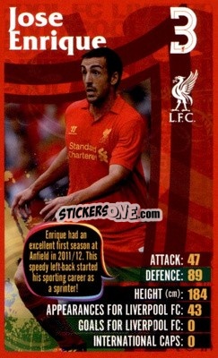 Cromo Jose Enrique -  Liverpool 2012-2013
 n. 4 - Top Trumps