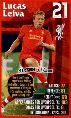 Sticker Lucas Leiva -  Liverpool 2012-2013
 - Top Trumps