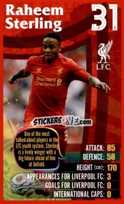 Sticker Raheem Sterling -  Liverpool 2012-2013
 n. 19 - Top Trumps