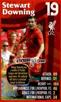 Sticker Stewart Downing -  Liverpool 2012-2013
 n. 12 - Top Trumps