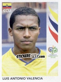 Sticker Luis Antonio Valencia - FIFA World Cup Germany 2006 - Panini