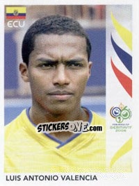Cromo Luis Antonio Valencia - FIFA World Cup Germany 2006 n. 88 - Panini
