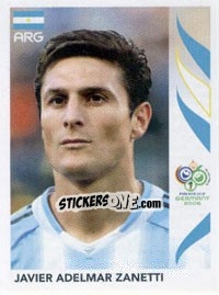 Sticker Javier Adelmar Zanetti - FIFA World Cup Germany 2006 n. 176 - Panini