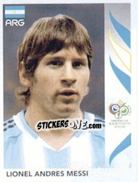 Sticker Lionel Andres Messi - FIFA World Cup Germany 2006 n. 185 - Panini