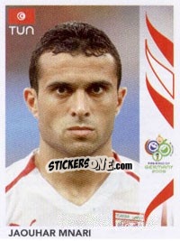 Sticker Jaouhar Mnari - FIFA World Cup Germany 2006 - Panini