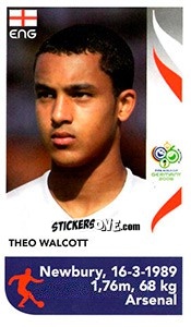 Sticker Theo Walcott - FIFA World Cup Germany 2006 n. EX1 - Panini