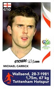 Sticker Michael Carrick - FIFA World Cup Germany 2006 n. EX2 - Panini