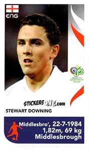 Sticker Stewart Downing - FIFA World Cup Germany 2006 - Panini