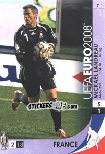 Sticker Mickaël Landreau - UEFA Euro Austria-Switzerland 2008. Trading Cards Game n. 7 - Panini