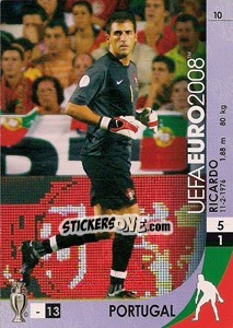 Sticker Ricardo - UEFA Euro Austria-Switzerland 2008. Trading Cards Game n. 10 - Panini
