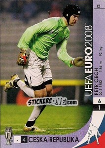 Sticker Petr Cech - UEFA Euro Austria-Switzerland 2008. Trading Cards Game n. 12 - Panini