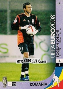 Sticker Bogdan Lobont - UEFA Euro Austria-Switzerland 2008. Trading Cards Game - Panini