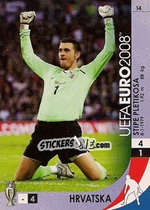 Sticker Stipe Pletikosa - UEFA Euro Austria-Switzerland 2008. Trading Cards Game n. 14 - Panini