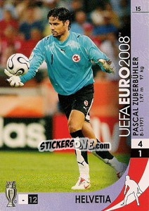Sticker Pascal Zuberbühler - UEFA Euro Austria-Switzerland 2008. Trading Cards Game - Panini