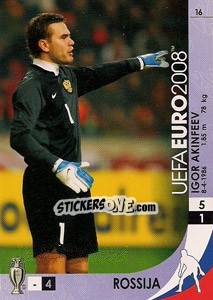 Sticker Igor Akinfeev - UEFA Euro Austria-Switzerland 2008. Trading Cards Game n. 16 - Panini