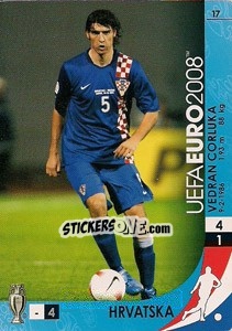 Sticker Vedran Corluka - UEFA Euro Austria-Switzerland 2008. Trading Cards Game n. 17 - Panini